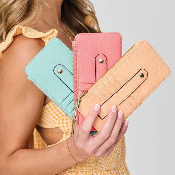 Saige Slim Card Holder Women's Wallet Brown - Picture 10 of 10